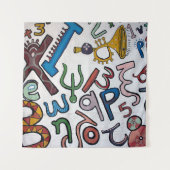 アルファベットカラフルタペストリー タペストリー (正面)