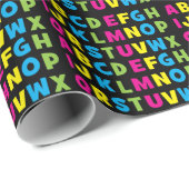 アルファベットカラフル幼稚園プリスクール文字 ラッピングペーパー (ロールコーナー)