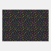 アルファベットカラフル新学期パターン ラッピングペーパーシート (正面)