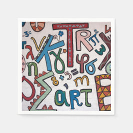 アルファベットカラフル スタンダードカクテルナプキン