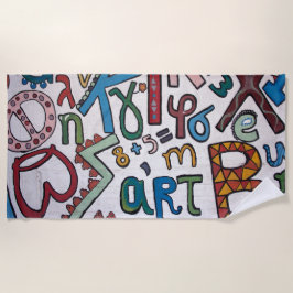 アルファベットカラフル ビーチタオル