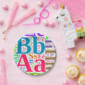 アルファベットカラフル ペーパープレート (パーティー)