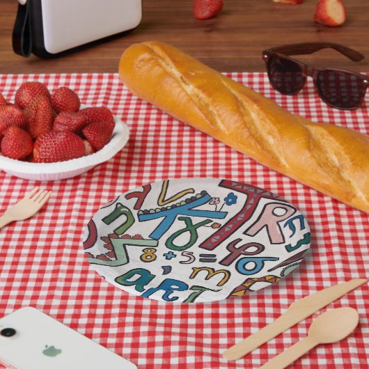 アルファベットカラフル ペーパープレート (ピクニック)