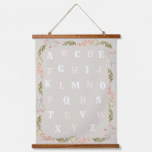 アルファベットガールズライトピンクフローラ 吊り下げ型タペストリー (正面)