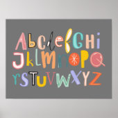 アルファベットキッズカッコいいタイポグラフィ ポスター (正面)