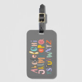 アルファベットキッズカッコいいタイポグラフィ ラゲッジタグ (正面縦)