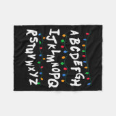 アルファベットクリスマスライトTシャツ ストレンジャーTeeギフ フリースブランケット (正面(横))
