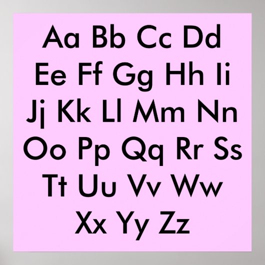 アルファベットグラフ淡い色のピンク ポスター (正面)
