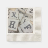 アルファベットゲームレタータイル 縁ありカクテルナプキン (正面)