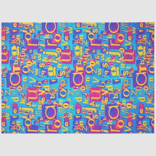 アルファベットコラージュティッシュペーパー 薄葉紙 (正面)