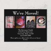 アルファベットコラージュ、ホームレターワードアート移動 案内ポストカード (正面)