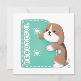 アルファベットシリーズ： "B"美しいビーグルイラストレーション シーズンカード