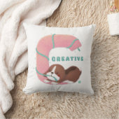 アルファベットシリーズ： "C"クリエイティブビーグルイラストレーション クッション (ブランケット)