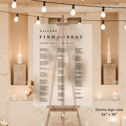 アルファベットシーティングチャート曇りアクリル記号 アクリルサイン