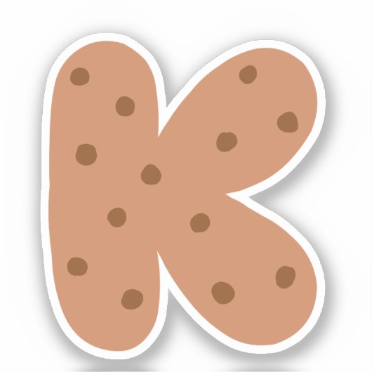 アルファベットシール，文字Kシール，クッキー シール (正面)