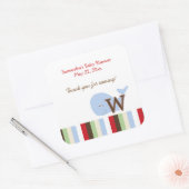 アルファベットジャングルスープ(クジラ)スクエアお気に入りシール スクエアシール (封筒)