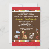 アルファベットスーツジャングルベビーシャワー招待状(ブラウン) 招待状 (正面)