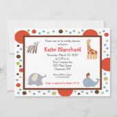 アルファベットスープドット5x7ベビーシャワー招待状 招待状 (正面)