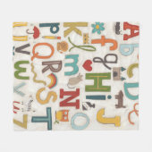 アルファベットスープ フリースブランケット (正面(横))