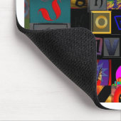 アルファベットスープ,モザイク文字デザイン,おもしろいカラフ マウスパッド (コーナー)