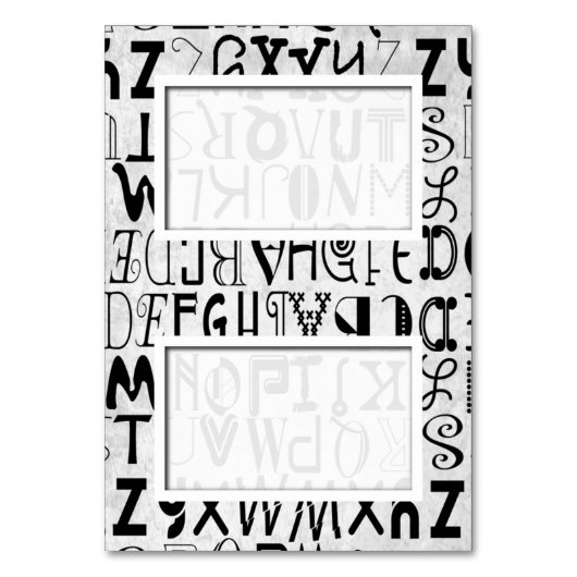 アルファベットタイポグラフィのtented名座席表 テーブルナンバー (正面)