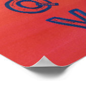 アルファベットチャート大文字サンセットグラデーション ポスター (角)