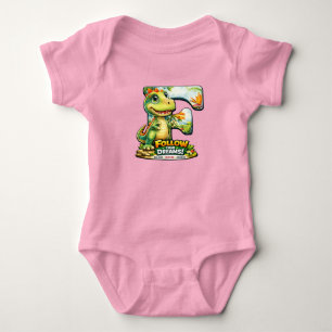 🦖💖 アルファベットディノ「F」ベビージャージー ロンパース 👶✨