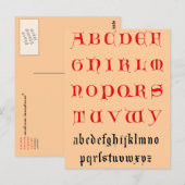 アルファベットハガキ ポストカード (正面/裏面)
