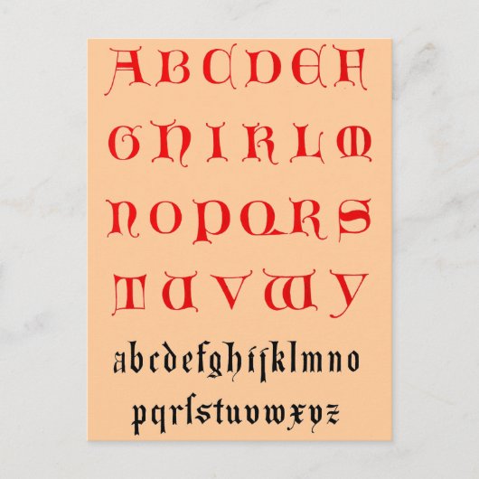 アルファベットハガキ ポストカード (正面)