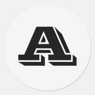 アルファベットバイジャンツの大文字A白煙 ラウンドシール