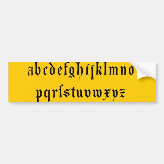 アルファベットバンパーステッカー バンパーステッカー (正面)