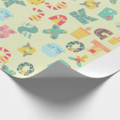 アルファベットパターンラッピング紙 ラッピングペーパー (角)