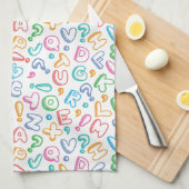 アルファベットパターン キッチンタオル (四つ折り)