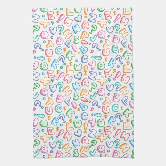 アルファベットパターン キッチンタオル (縦)