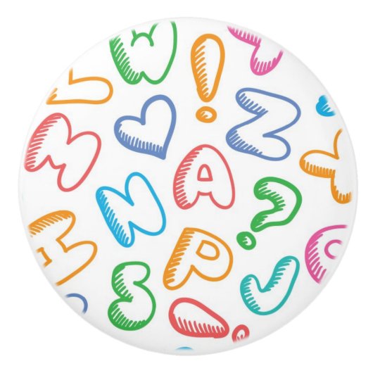 アルファベットパターン セラミックノブ (正面)