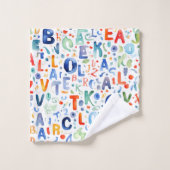 アルファベットパターン バスタオルセット (ウォッシュタオル)