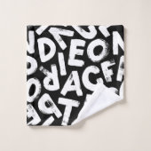 アルファベットパターン バスタオルセット (ウォッシュタオル)