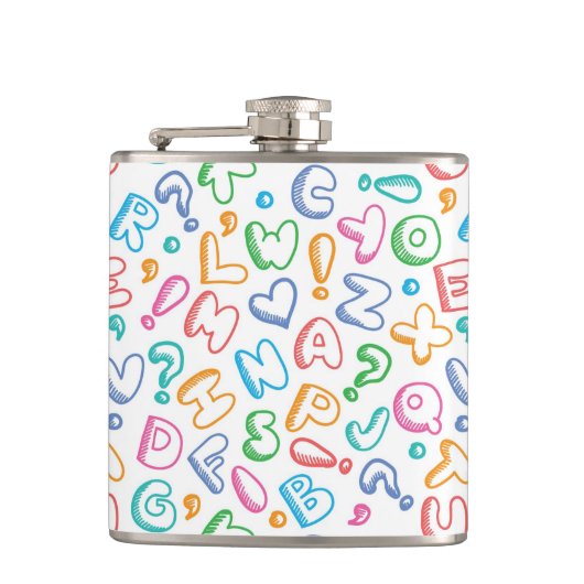 アルファベットパターン フラスク (正面)