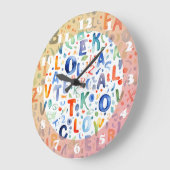 アルファベットパターン ラージ壁時計 (傾斜)