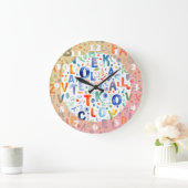 アルファベットパターン ラージ壁時計 (ホーム)