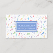 アルファベットパターン – 代替先生/家庭教師 名刺 (正面)