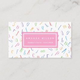 アルファベットパターン – 代替先生/家庭教師 名刺