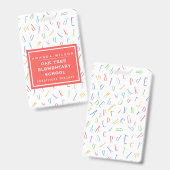 アルファベットパターン – 小学校先生名 バッジ (正面＆裏面)