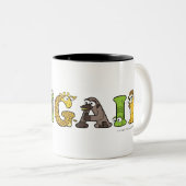 アルファベットパーソナライズされた名のMAG ツートーンマグカップ (正面右)