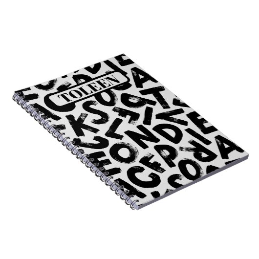 アルファベットパーソナライズされた文字のパターン ノートブック (右側)