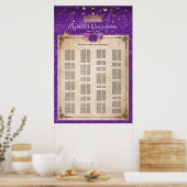 アルファベットパープルラベンダー金ゴールドバラ席 ポスター (キッチン)