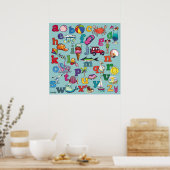 アルファベットビーチ – ポスター (キッチン)