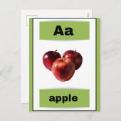 アルファベットフラッシュカ実在ード(写真付き) シーズンポストカード (正面/裏面)