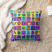 "アルファベットブック" & penguins枕 – 正方形 クッション (ブランケット)