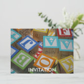 アルファベットブロック招待状 招待状 (スタンド正面)